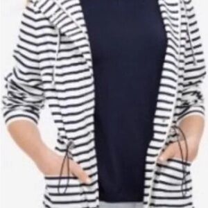 The Limited Blue and White Striped Raincoat